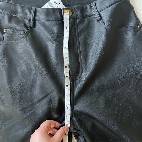 NWT Cotton On High Rise Arden Black Faux Leather Women Pants Size 6 - Picture 11 of 12